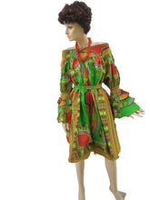 Load image into Gallery viewer, Afro off shoulder short dress
