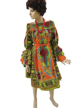 Load image into Gallery viewer, Afro off shoulder short dress
