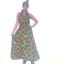 Load image into Gallery viewer, African sleeveless long dress with buttons
