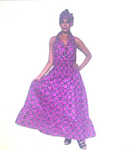 Load image into Gallery viewer, African sleeveless long dress with buttons
