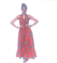 Load image into Gallery viewer, African sleeveless long dress with buttons
