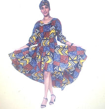 Load image into Gallery viewer, African high and low long dress with sleeves
