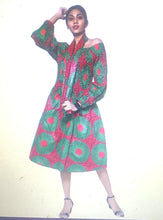 Load image into Gallery viewer, African short dress with long sleeves
