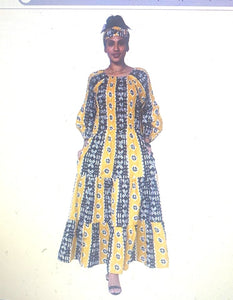 African long skirt with long sleeves