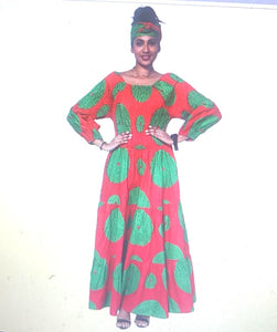 African long skirt with long sleeves