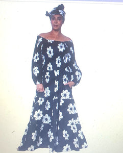 African long skirt with long sleeves