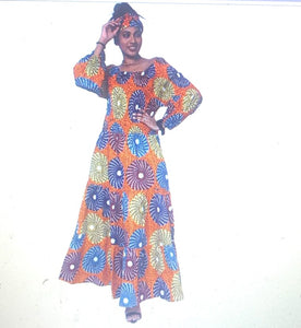 African long skirt with long sleeves