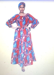 African long skirt with long sleeves