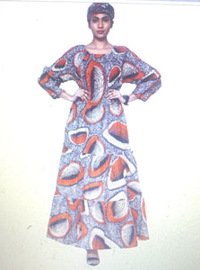 African long skirt with long sleeves