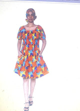 Load image into Gallery viewer, African short dress with short sleeves
