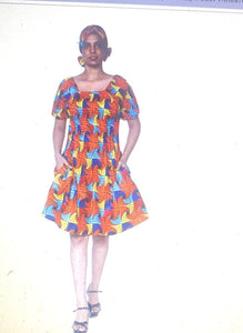African short dress with short sleeves