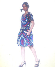 Load image into Gallery viewer, African short dress with short sleeves
