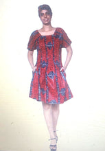 Load image into Gallery viewer, African short dress with short sleeves
