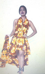 African high and low and sleeveless short dress