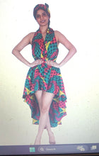 Load image into Gallery viewer, African high and low and sleeveless short dress
