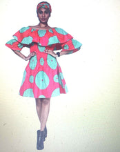 Load image into Gallery viewer, African off shoulder short dress
