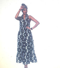 Load image into Gallery viewer, African sleeveless long dress with buttons
