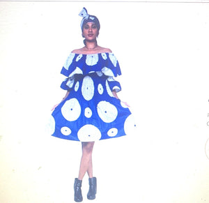 African off shoulder short dress