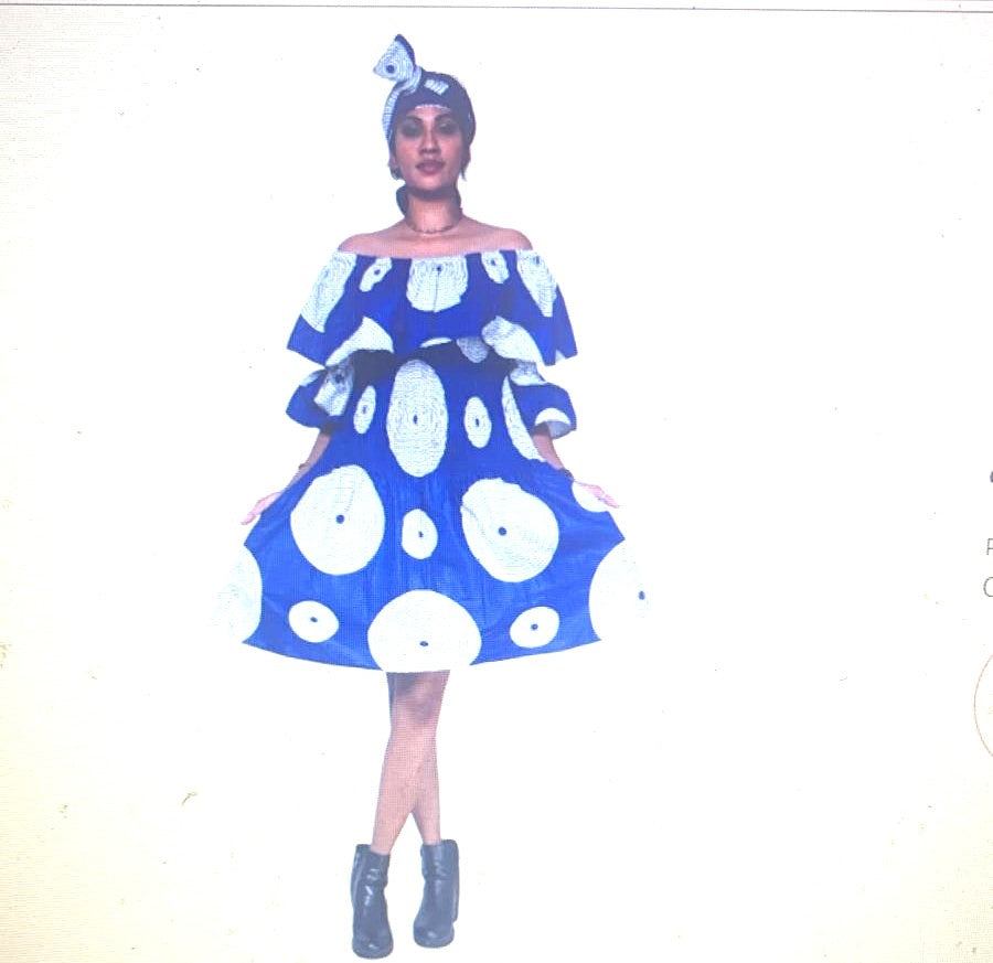 African off shoulder short dress