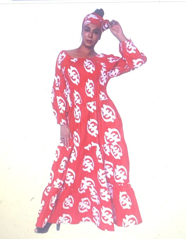 African long skirt with long sleeves
