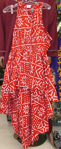 African high and low and sleeveless short dress