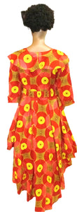 African high and long dress with belt
