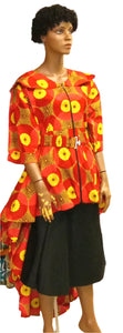 African high and long dress with belt