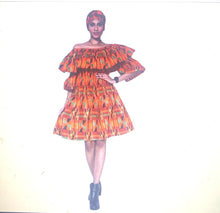 Load image into Gallery viewer, African off shoulder short dress
